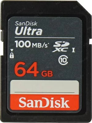 Карта памяти SanDisk Ultra SDSDUNR-064G-GN3IN SDXC Memory Card 64Gb UHS-I U