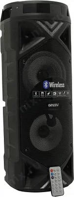 Колонка Ginzzu GM-209 (2x25W Bluetooth USB microSD FM ПДУ Li-Ion)