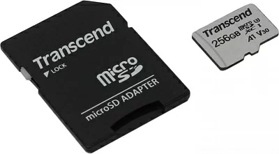 Карта памяти Transcend TS256GUSD300S-A microSDXC Memory Card 256Gb UHS-I U3 V30 + microSD-->SD Adapter