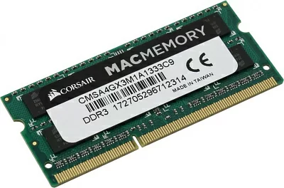 Модуль памяти Corsair Mac Memory CMSA4GX3M1A1333C9 DDR3 SODIMM 4Gb PC3-10600 CL9 (for NoteBook)