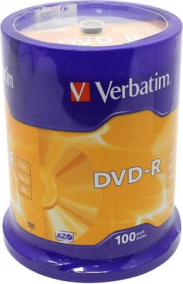 Диск DVD-R Disc Verbatim 4.7Gb 16x уп. 100 шт на шпинделе 43549>