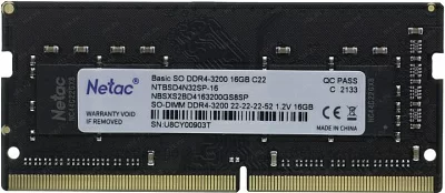 Модуль памяти Netac Basic NTBSD4N32SP-16 DDR4 DIMM 16Gb PC4-25600 CL22