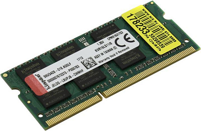 Модуль памяти Kingston ValueRAM KVR16LS11/8WP DDR3 SODIMM 8Gb PC3-12800 CL11 (for NoteBook)