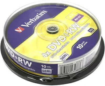 Диск DVD+RW Disc Verbatim 4.7Gb 4x уп. 10 шт на шпинделе 43488>