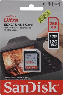 Карта памяти SanDisk Ultra SDSDUN4-256G-GN6IN SDXC Memory Card 256Gb UHS-I U1