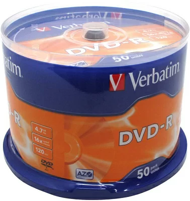 Диск DVD-R Disc Verbatim 4.7Gb 16x уп. 50 шт на шпинделе 43548>