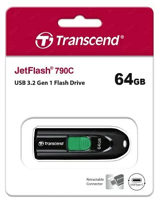 Накопитель Transcend TS64GJF790C JetFlash 790C USB3.2 Flash Drive 64Gb (RTL)