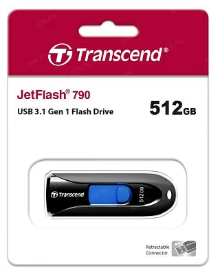 Накопитель Transcend TS512GJF790K JetFlash 790 USB3.1 Flash Drive 512Gb (RTL)