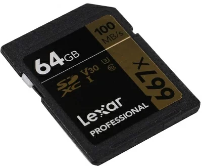 Карта памяти Lexar LSD0667064G-BNNNG SDXC Memory Card 64Gb Class10 V30 UHS-I U3