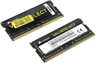 Модуль памяти Corsair Value Select CMSO8GX4M2A2133C15 DDR4 SODIMM 8Gb KIT 2*4Gb PC4-17000 CL15 (for NoteBook)