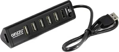 Разветвитель Ginzzu GR-315UAB 1-port USB3.0+6-port USB2.0 Hub + б.п.