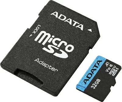 Карта памяти ADATA Premier AUSDH32GUICL10A1-RA1 microSDHC Memory Card 32Gb A1 V10 UHS-I U1 + microSD-->SD Adapter