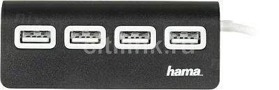 Разветвитель USB 2.0 Hama TopSide 4порт. черный (00012177)