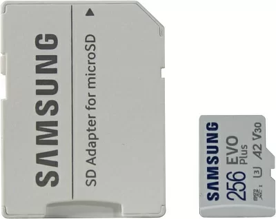 Карта памяти Samsung EVO Plus MB-MC256KA microSDXC Memory Card 256Gb Class10 UHS-I U3+ microSD-- SD Adapter