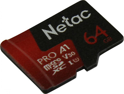 Карта памяти Netac NT02P500PRO-064G-S microSDXC Memory Card 64Gb A1 V30 UHS-I U3