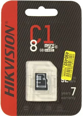 Карта памяти HIKVISION <HS-TF-C1-8G> microSDHC Memory  Card 8Gb  Class10