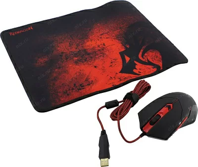 Комплект Redragon Gaming Mouse+коврик M601BA (RTL) USB 6btn+Roll 78226>