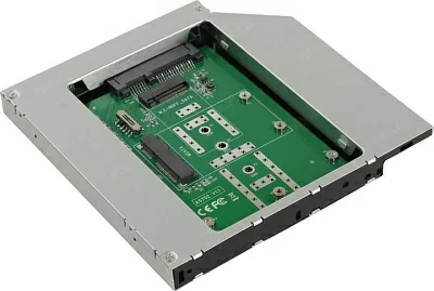 AgeStar SMNF2S Шасси для M.2 2280/mSATA для установки в SATA 12.7мм отсек оптического привода ноутбука