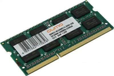 Модуль памяти QUMO QUM3S-4G1600K11L DDR3 SODIMM 4Gb PC3-12800 CL11 (for NoteBook)