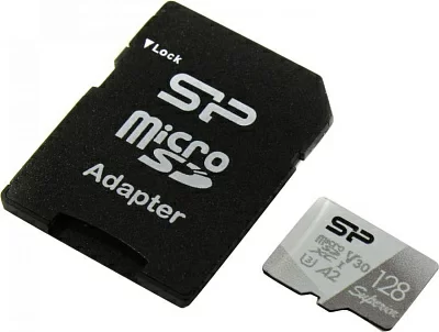 Карта памяти Silicon Power SP128GBSTXDA2V20SP microSDXC Memory Card 128Gb UHS-I U3 V30 A2 + microSD-->SD Adapter