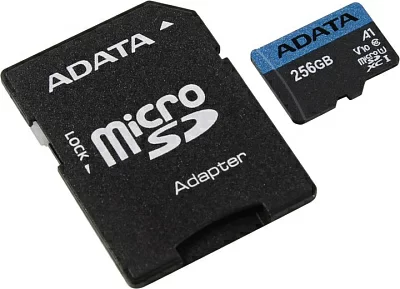 Карта памяти ADATA Premier AUSDX256GUICL10A1-RA1 microSDXC Memory Card 256Gb V10 UHS-I U1 Class10+ microSD-->SD Adapter