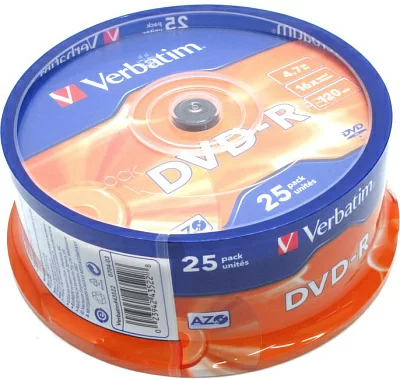 Диск DVD-R Disc Verbatim 4.7Gb 16x уп. 25 шт на шпинделе 43522>