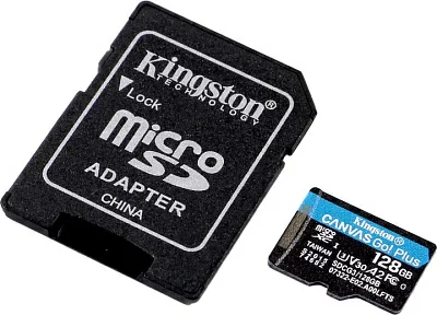 Карта памяти Kingston SDCG3/128GB microSDXC Memory Card 128Gb A2 V30 UHS-I U3 + microSD-->SD Adapter