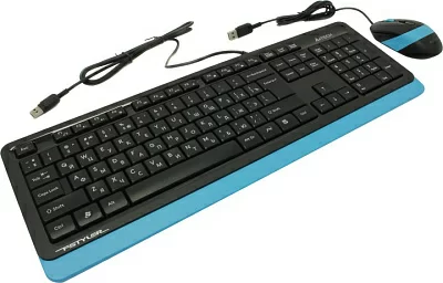 Комплект Клавиатура A4Tech Fstyler F1010 Blue (Кл-ра USB+Мышь4кн Roll USB)