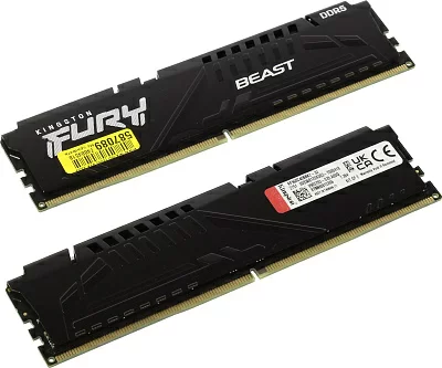 Оперативная память Kingston 32GB 6000MHz DDR5 CL40 DIMM (Kit of 2) FURY Beast Black