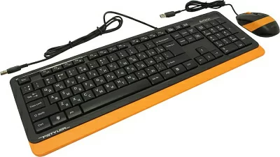 Комплект Клавиатура A4Tech Fstyler F1010 Orange (Кл-ра USB+Мышь4кн Roll USB)