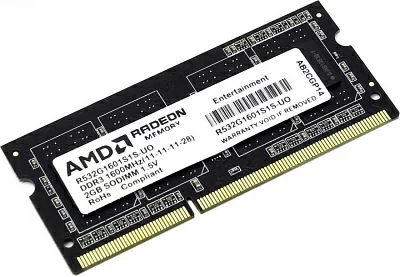 Модуль памяти AMD R532G1601S1S-UO DDR3 SODIMM 2Gb PC3-12800 CL11 (for NoteBook)