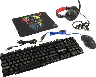 Defender Singularity Gaming Combo MKP-118 (кл-ра мышь гарнитура коврик) 52118>