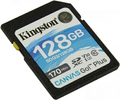 Карта памяти Kingston SDG3/128GB SDXC Memory Card 128Gb V30 UHS-I U3