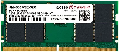 Оперативная память Transcend JM4800ASE-16G 16GB 4800MHz DDR5 Non-ECC CL40 SODIMM