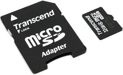 Карта памяти Transcend TS32GUSDHC4>microSDHC Memory Card 32Gb Class4 +microSD-->SD Adapter