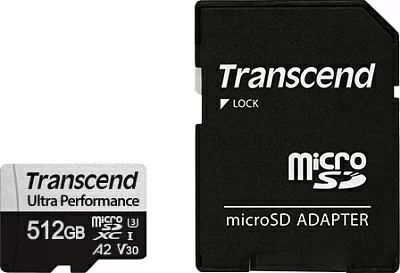 Карта флэш памяти TRANSCEND TS512GUSD340S SecureDigital Micro 512Gb SDXC 160R UHS-I U3 A2